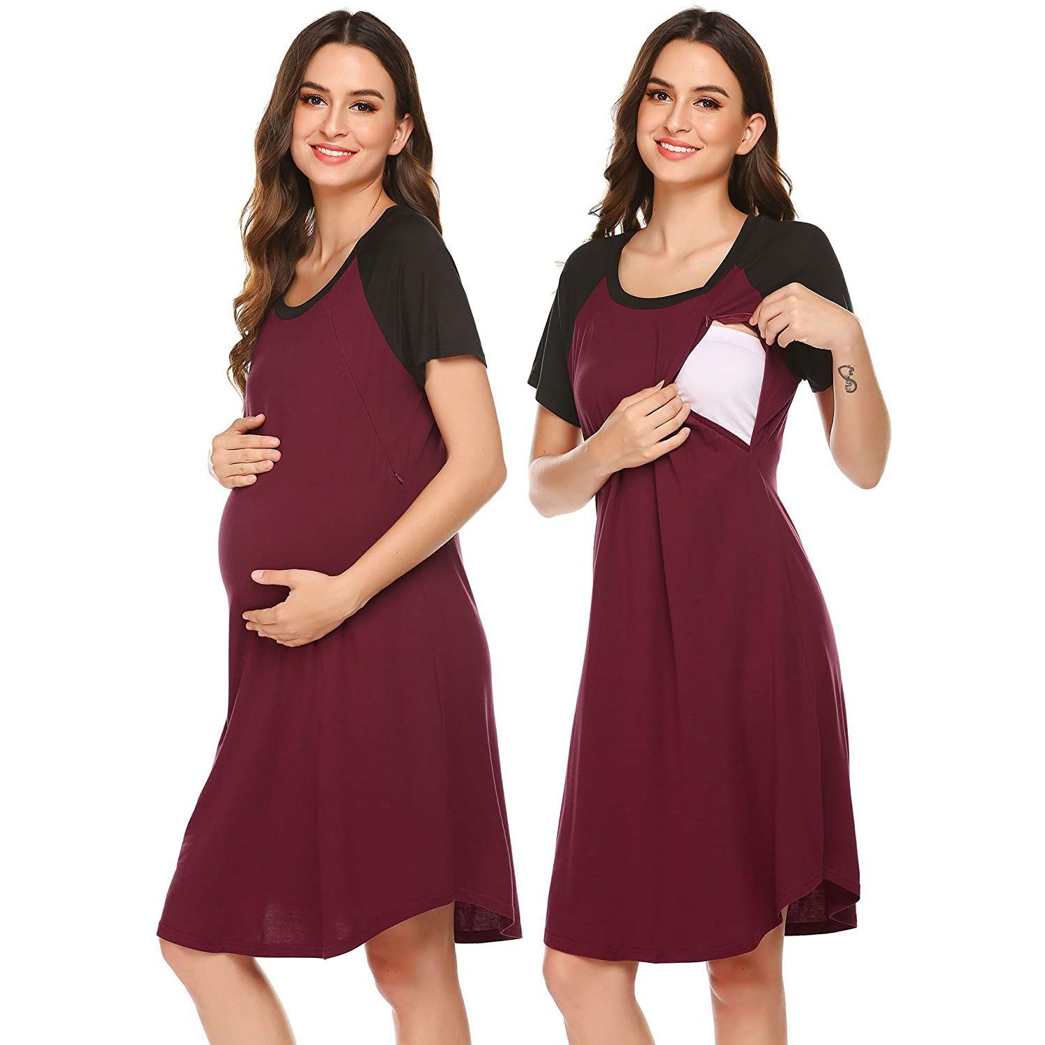 Breastfeeding Pregnant Women Casual Dresses Rayon Fabric